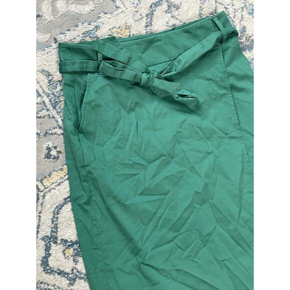 Boden Green Midi Wrap Skirt Women’s Size 8 Belted High Waist A-Line Workwear - Picture 3 of 7